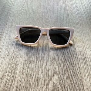 quay australia call the shots white polarized modern retro cat eye sunglasses